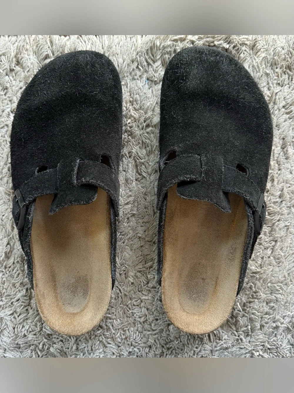Birkenstock Boston Black Suede Clogs Mule Slip-On Approx Men’s US 9 Read Meas